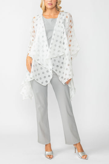 White Rapuran Sleeve Open Jacket